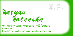 matyas holecska business card